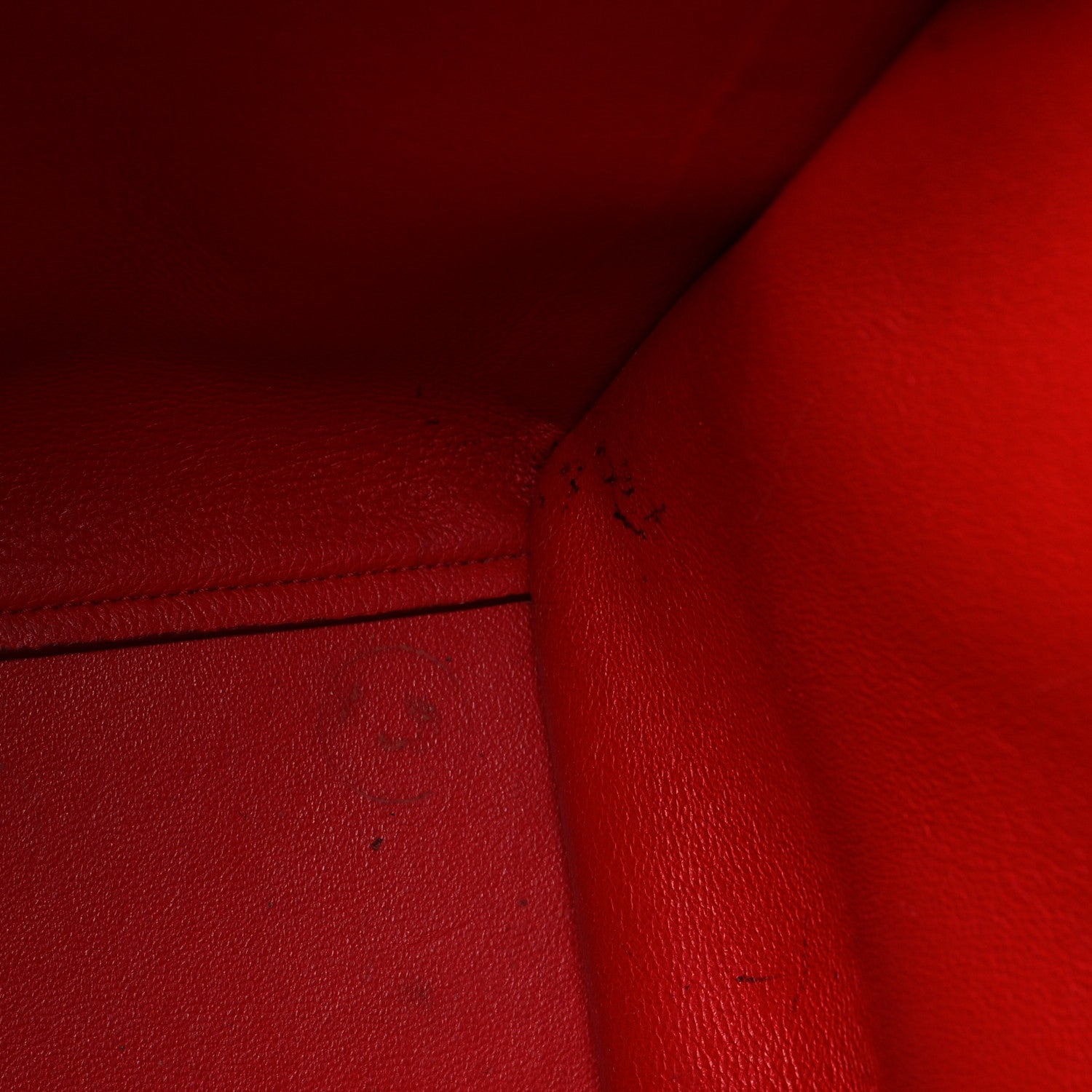 Celine Drummed Calfskin Suede Medium Trapeze Coquelicot 16 of 19