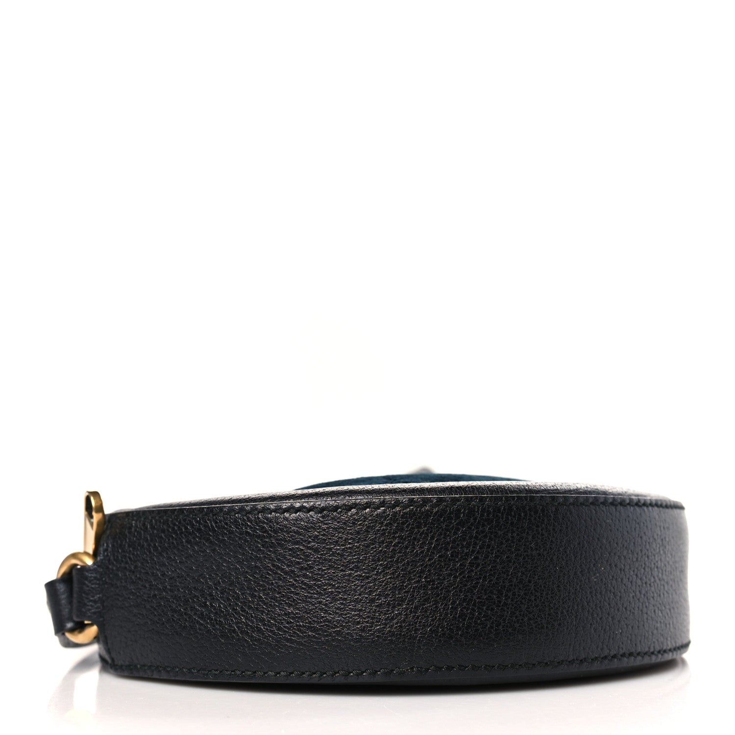 Gucci Velvet Calfskin GG Monogram Round Shoulder Bag Blue Beige 4 of 9