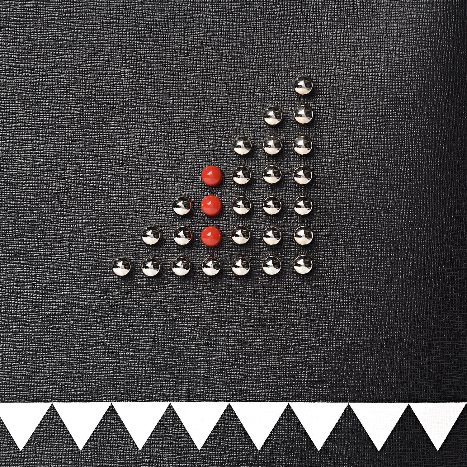 Fendi Vitello Elite Studded Monster Medium 2Jours Tote Black 13 of 13