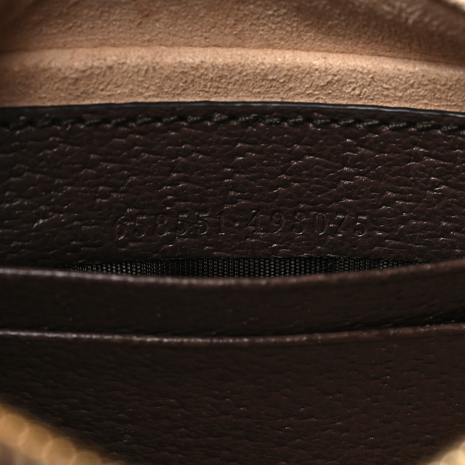Gucci GG Supreme Monogram Textured Calfskin Web Mini Ophidia Half Moon Hobo Beige Ebony New Acero 7 of 10
