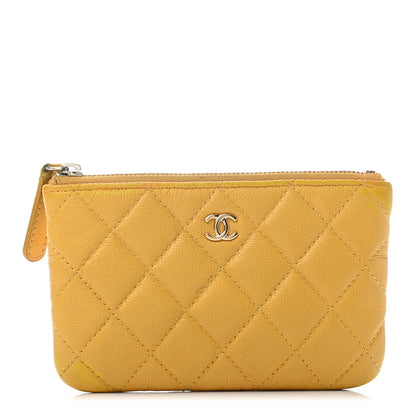Chanel Caviar Quilted Small Cosmetic Case Yellow 1 of 7