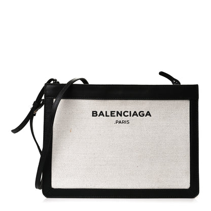 Balenciaga Cotton Canvas Pochette Crossbody Bag Black 1 of 9