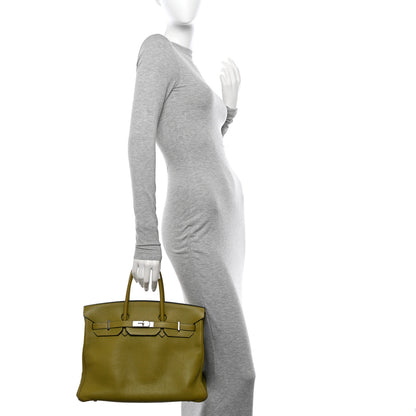 Hermes Taurillon Clemence BIRKIN 35 Vert Chartreuse 2 of 24