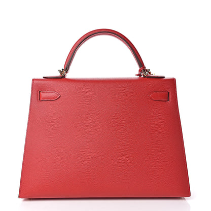 Hermes Epsom Kelly Sellier 32 Rouge Casaque 4 of 35