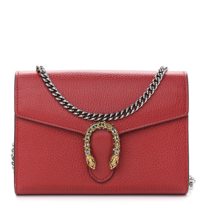 Gucci Calfskin Mini Dionysus Chain Wallet Hibiscus Red 1 of 14