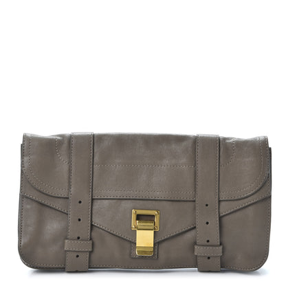 Proenza Schouler Lambskin PS1 Pochette Clutch Smoke 1 of 10