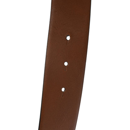 Valentino Garavani Glossy Calfskin VLogo Reversible 40mm Belt 80 32 Saddle Brown Black 3 of 7