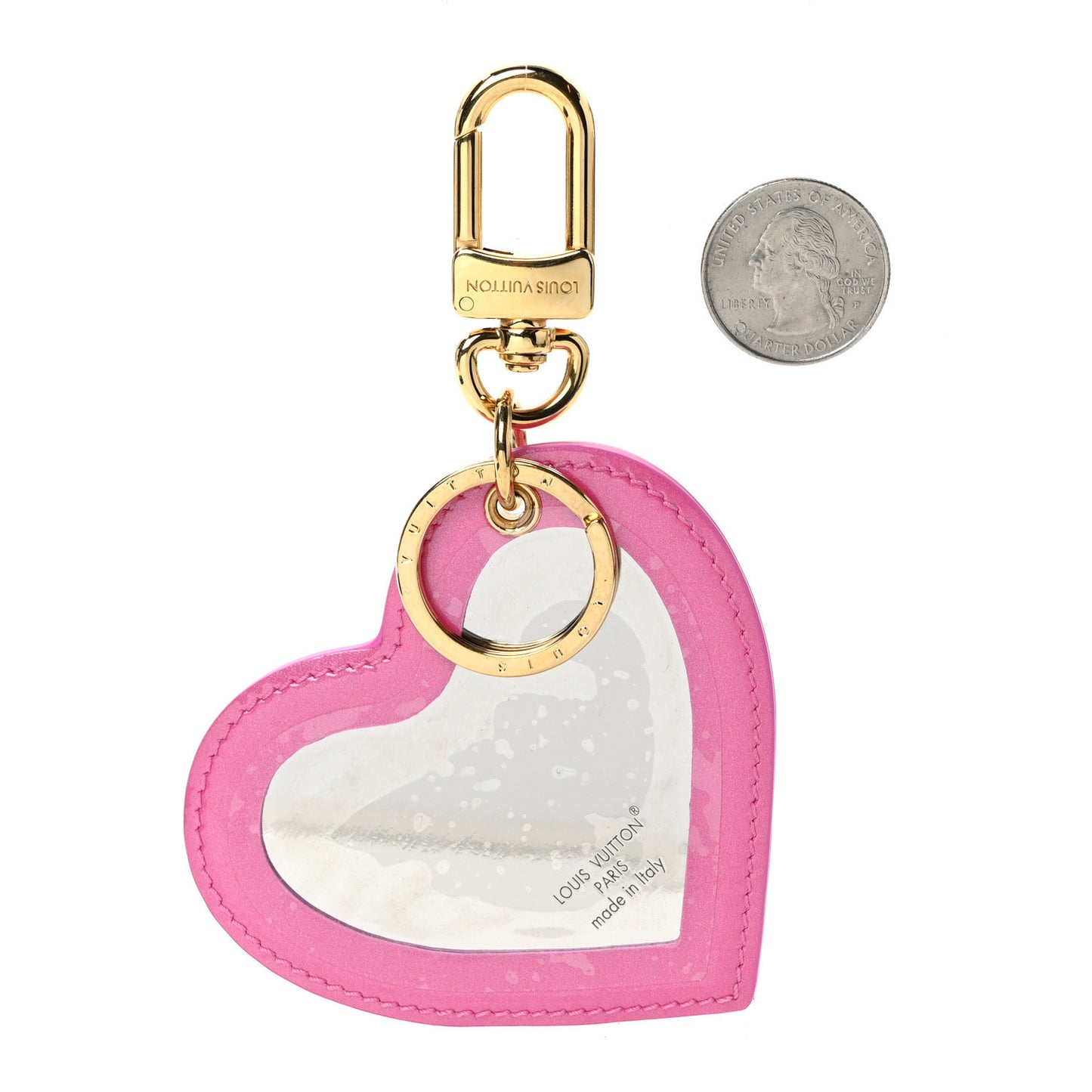 Vernis See Your Love Heart Key Holder Bag Charm Pink