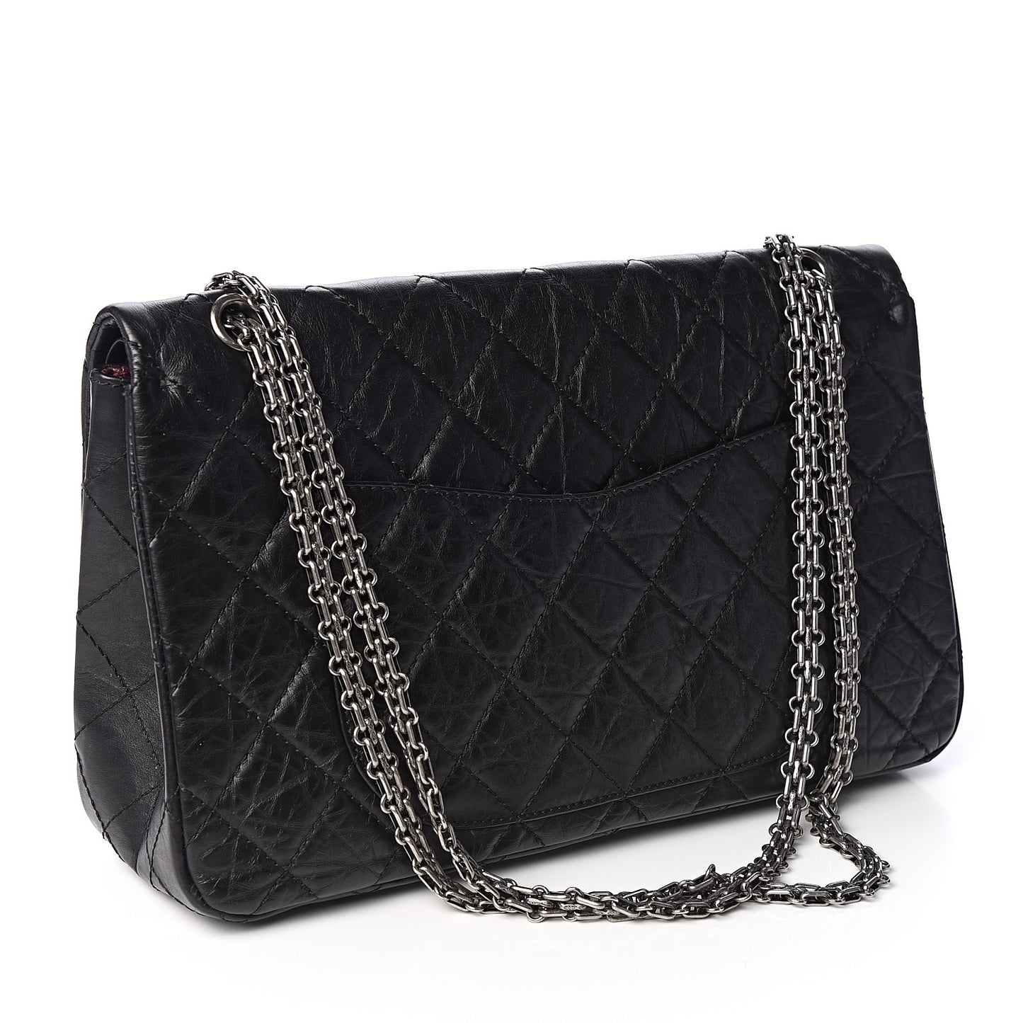 Aged Calfskin Quilted 2.55 Reissue 227 Flap Black
