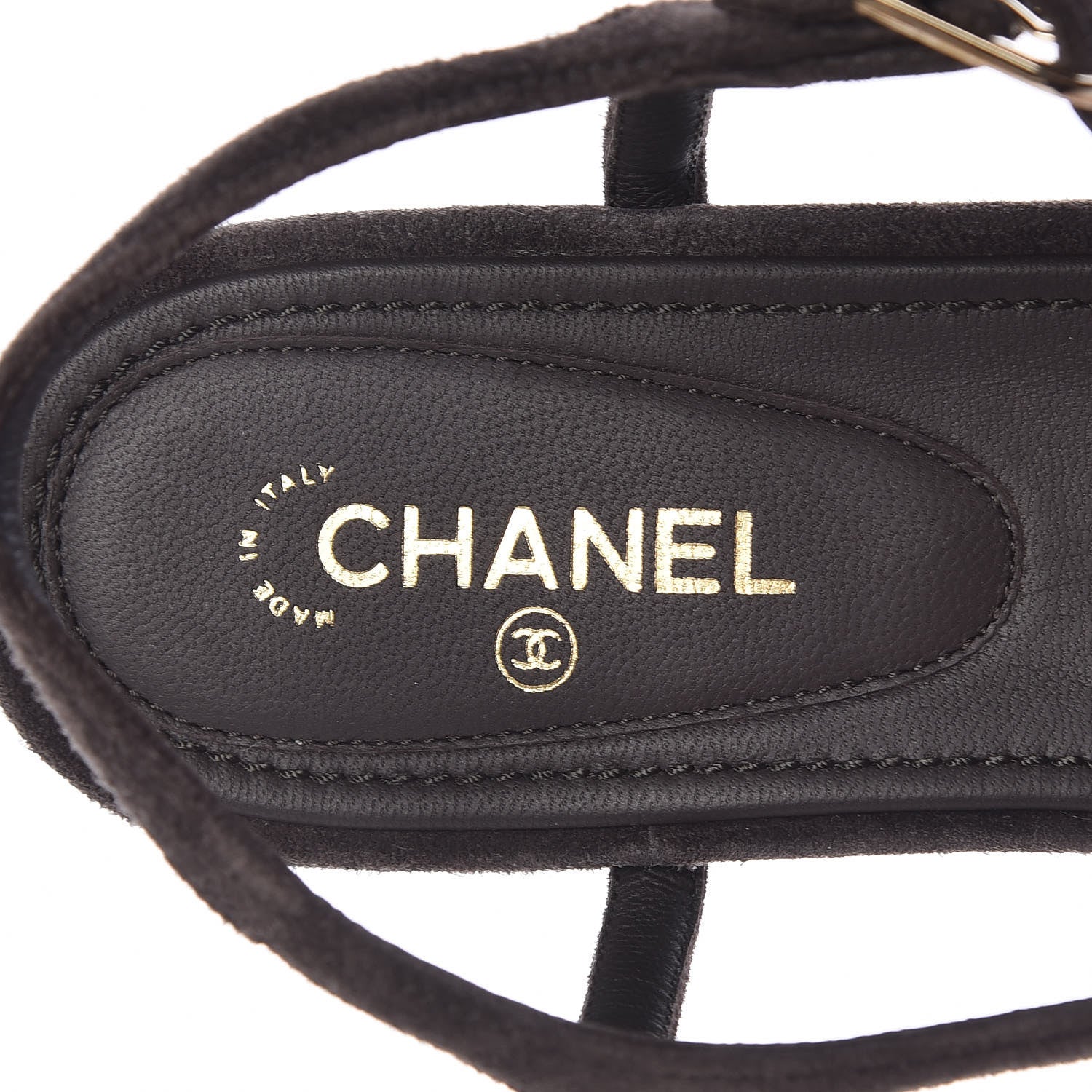 Chanel Suede Patent Calfskin Camellia Thong Sandals 38 Dark Brown 7 of 10