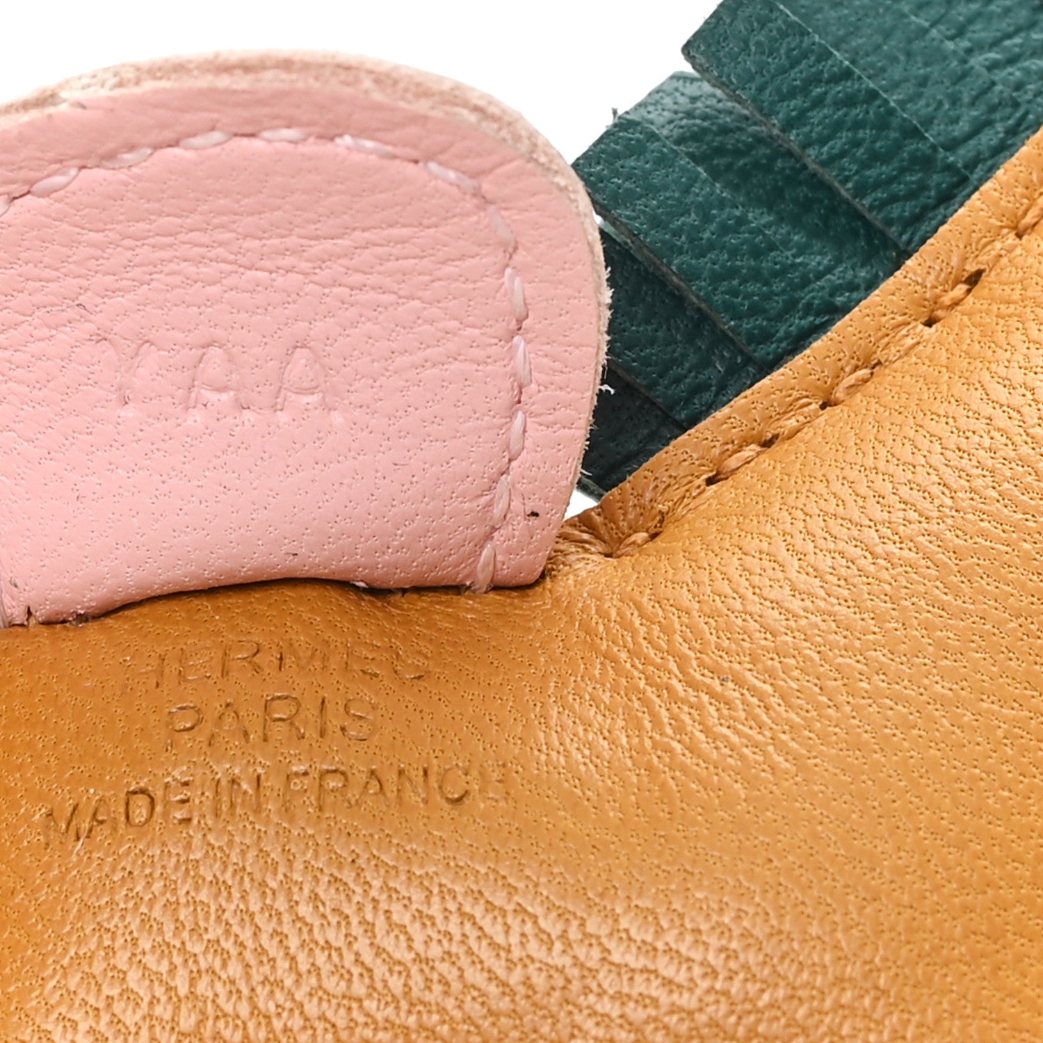Hermes Milo Lambskin Grigri Rodeo Horse Bag Charm PM Sesame Malachite Rose Sakura 3 of 3