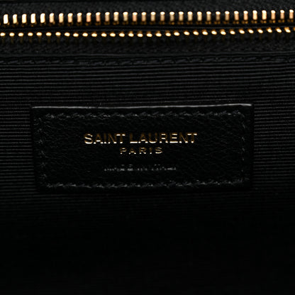 Saint Laurent Grain De Poudre Textured Mixed Matelasse Large Triquilt Monogram Satchel Black 6 of 12