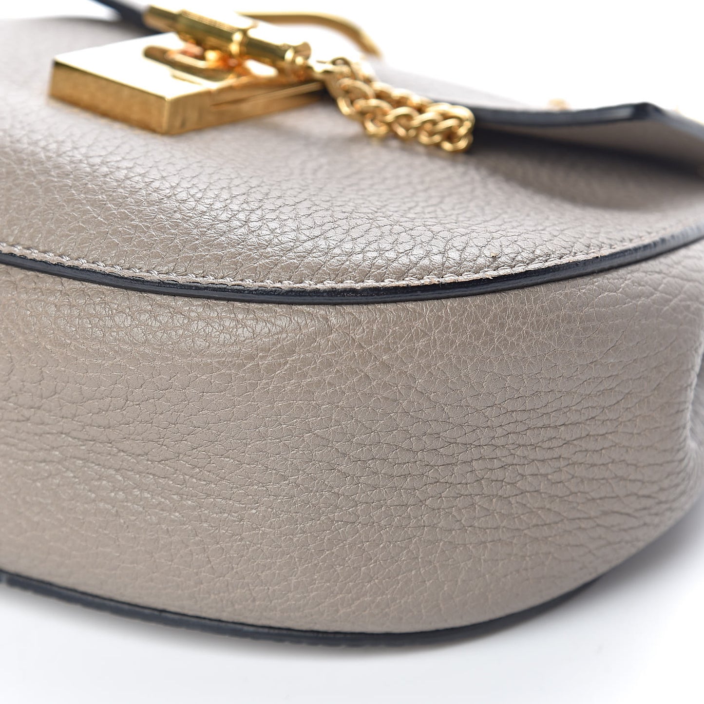 Grained Lambskin Mini Drew Shoulder Bag Motty Grey