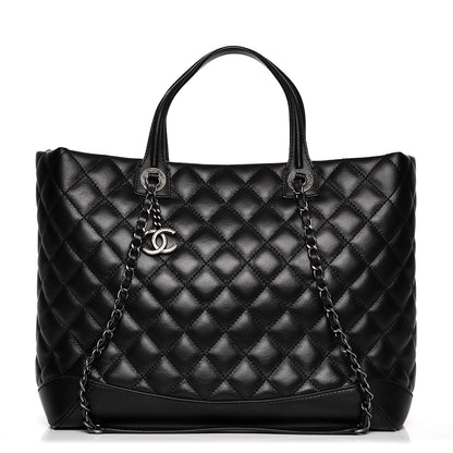 Chanel Calfskin Quilted Large Easy Shopping Tote Black 1 of 11
