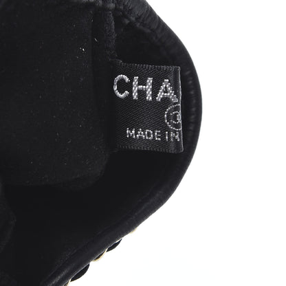 Chanel Lambskin Fingerless Chain CC Gloves 7.5 Black 3 of 6