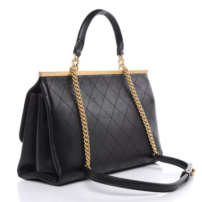 Chanel Lambskin Stitched Medium Coco Luxe Handle Flap Black 3 of 14