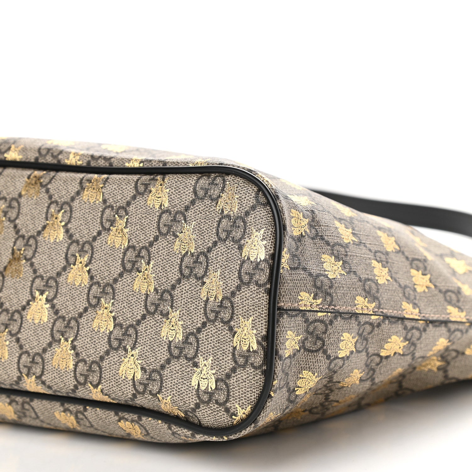 Gucci Soft GG Supreme Monogram Bees Small Crossbody Tote Beige Oro Black 9 of 9