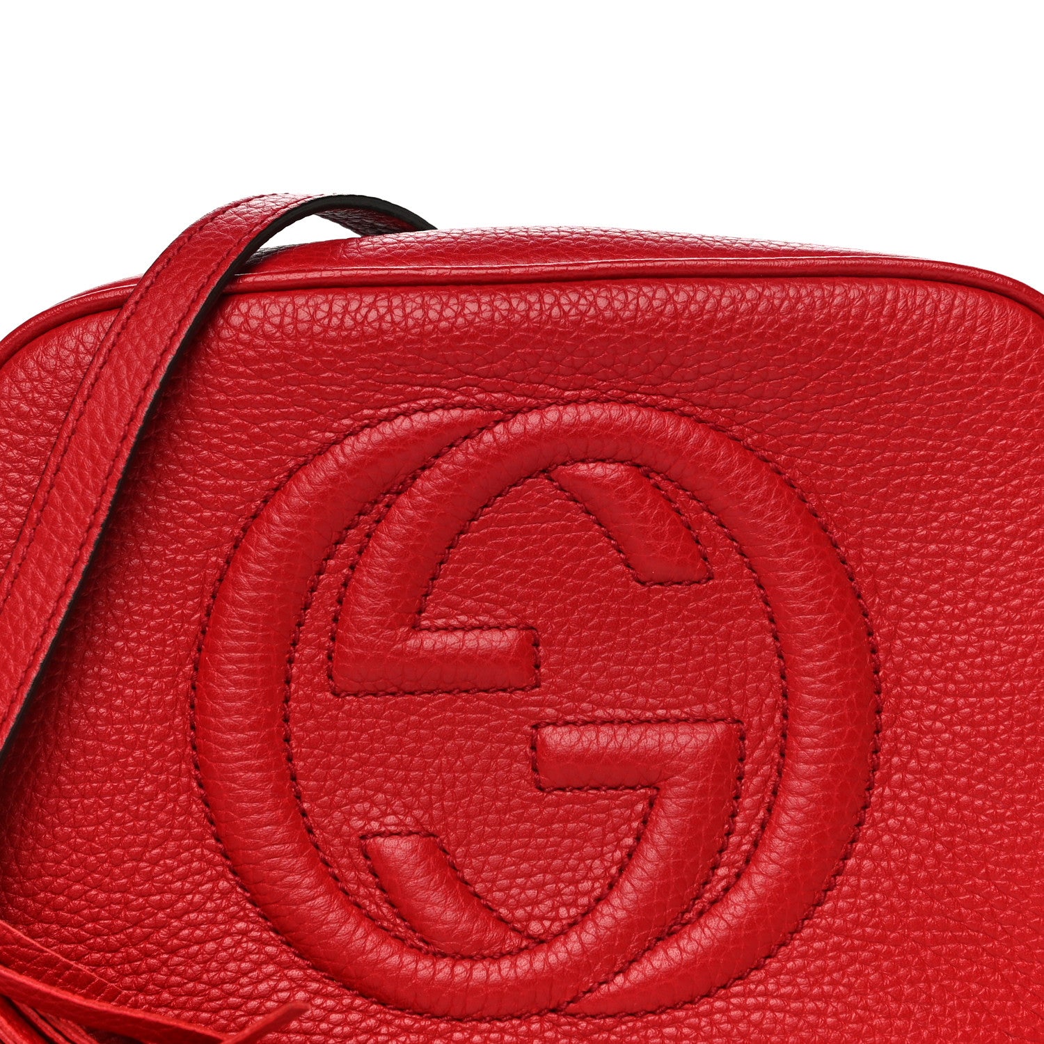 Gucci Pebbled Calfskin Small Soho Disco Bag Tabasco Red 12 of 13