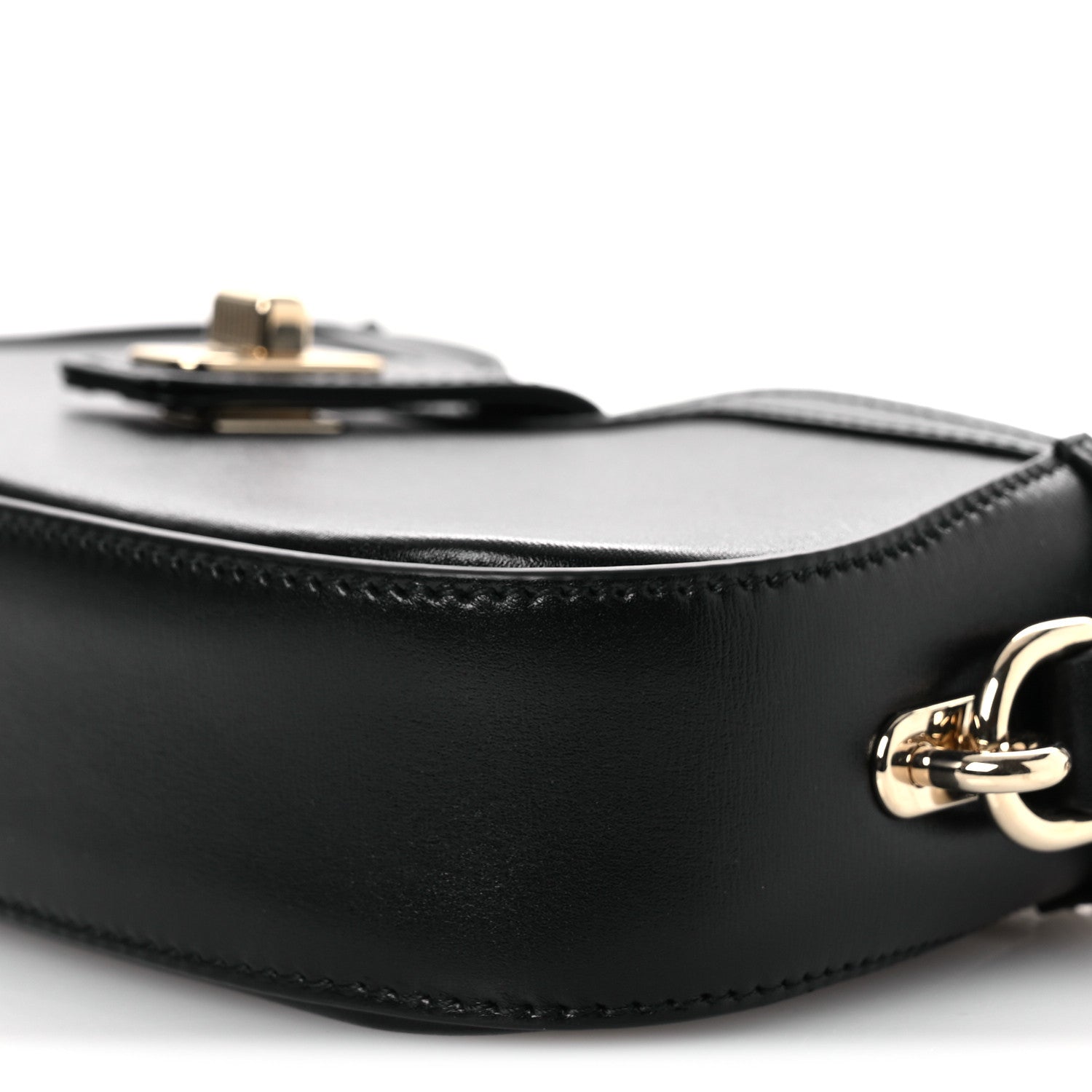 Gucci Calfskin Mini Moon Side Shoulder Bag Black 10 of 13