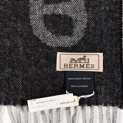 Hermes Cashmere Crazy Chain Muffler Anthracite Flanelle 4 of 4