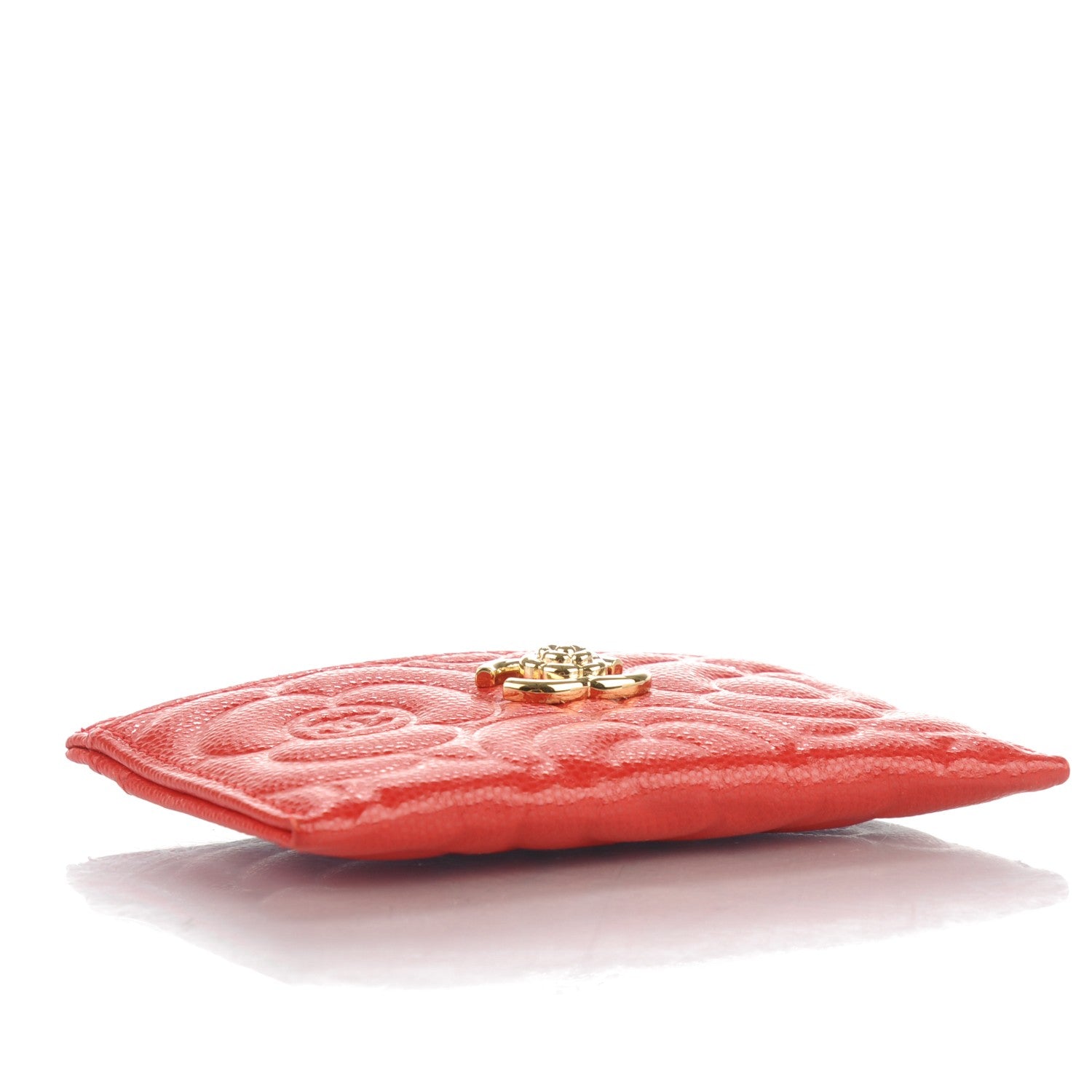 Chanel Caviar Camellia Embossed Card Holder Red 4 of 8