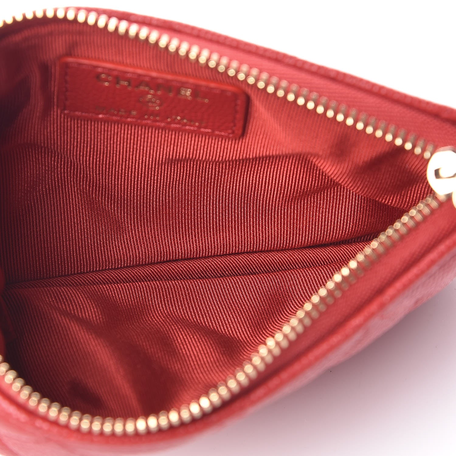Chanel Caviar Quilted Small Cosmetic Case Red 5 of 8