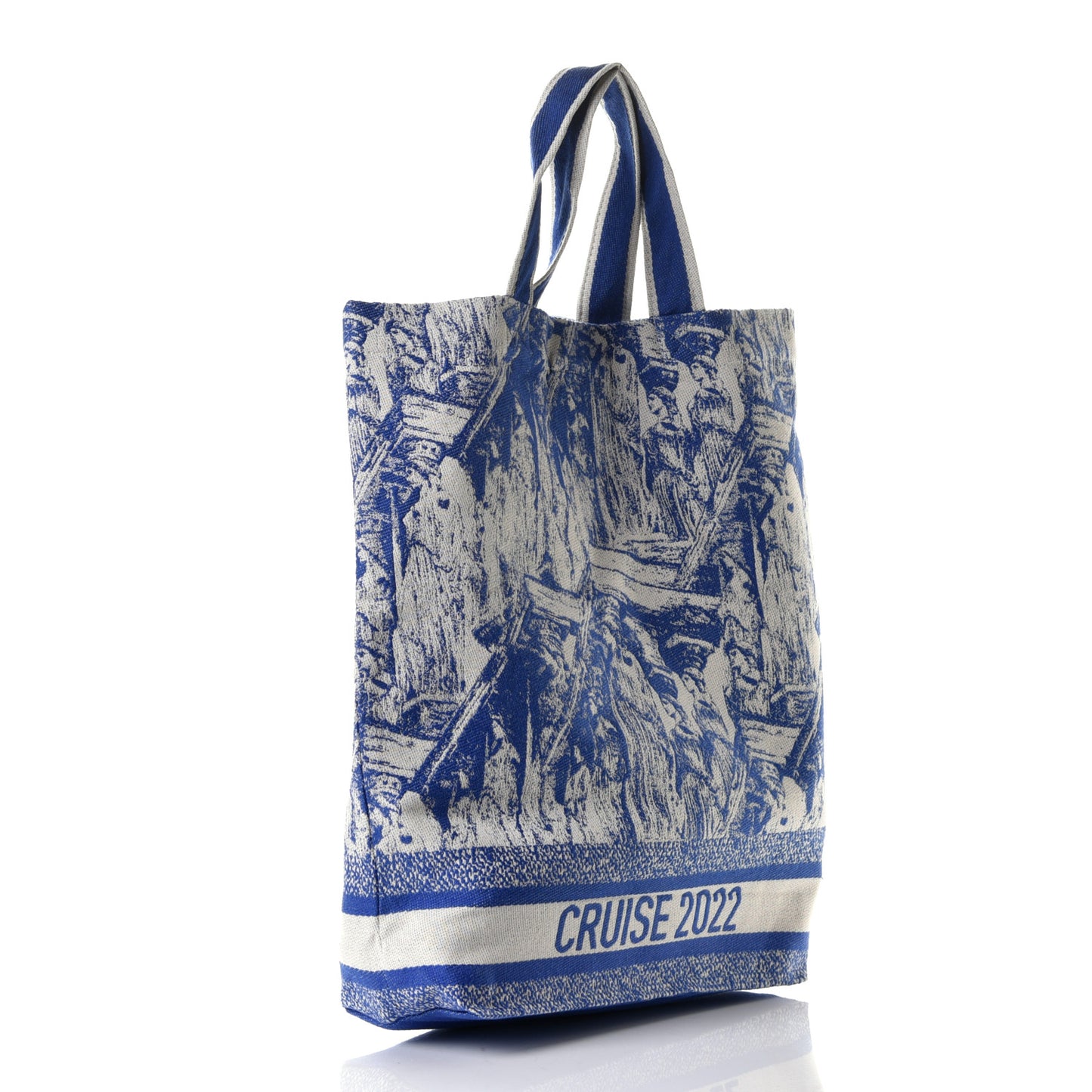 Canvas Print Cruise Tote Ivory Blue