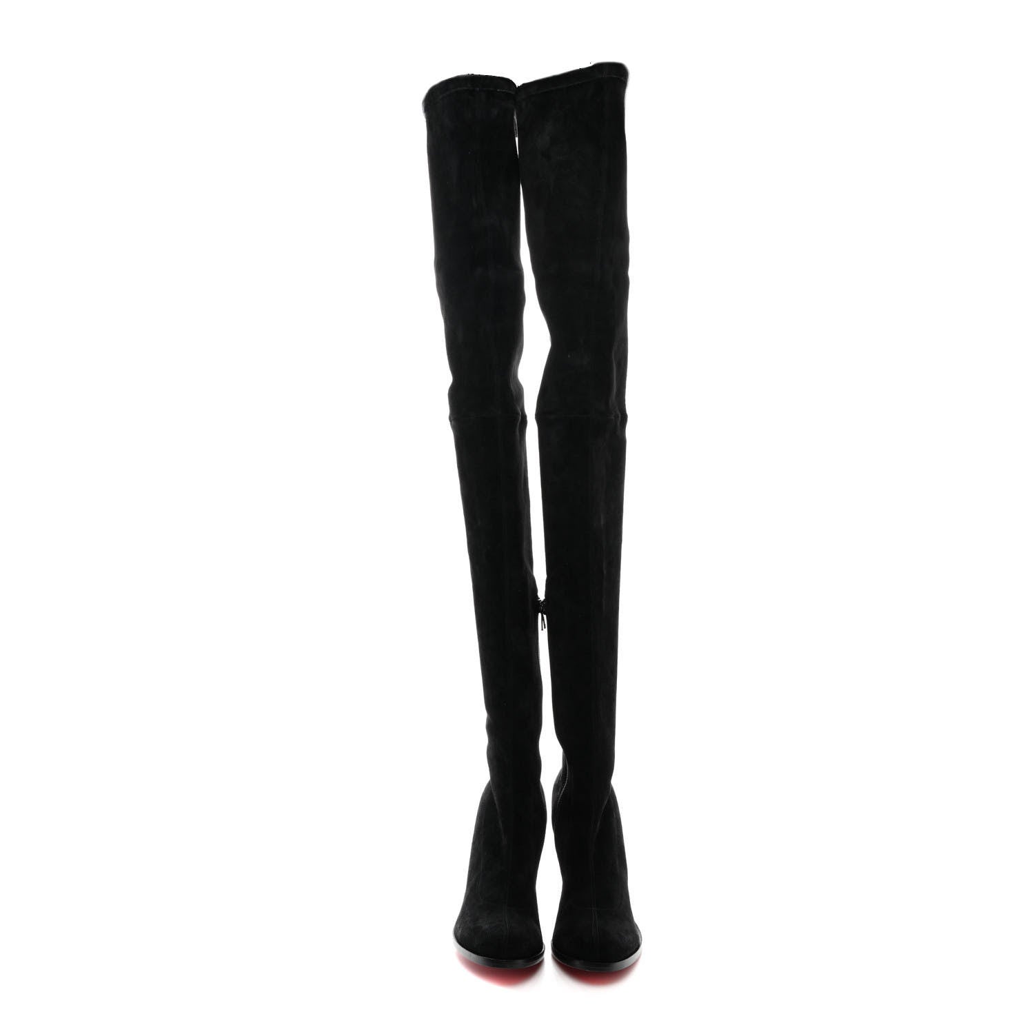 Christian Louboutin Veau Velours Verusch 100 Over The Knee Boots 38 Black 2 of 11