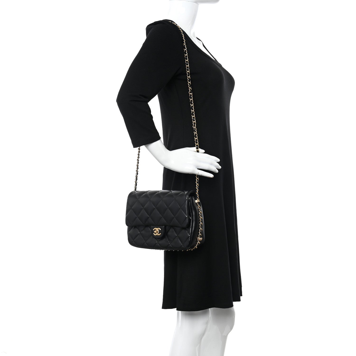 Chanel Lambskin Quilted CC Medium Dynasty Flap Black 2 of 10