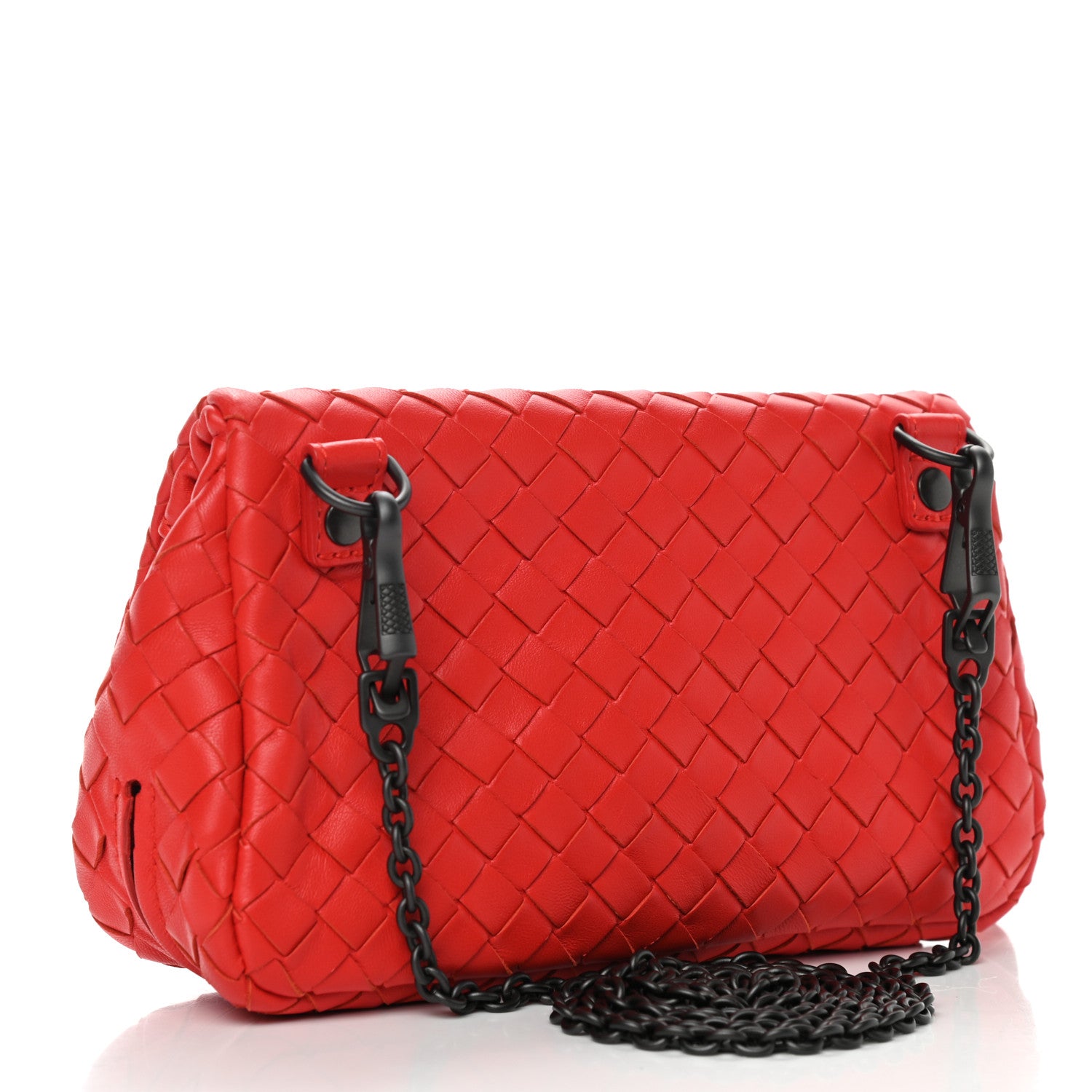 Bottega Veneta Nappa Intrecciato Mini Chain Messenger Red 3 of 11