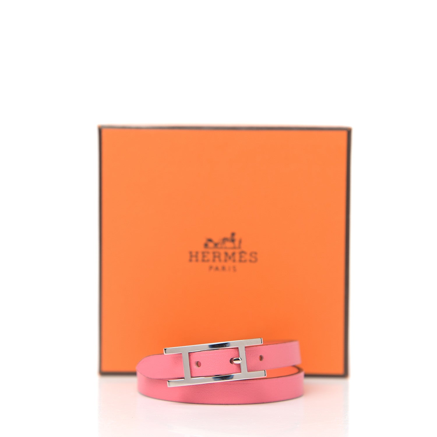 Hermes Swift Behapi Double Tour Reversible Bracelet XS Rose Azalee Orange Poppy 5 of 5