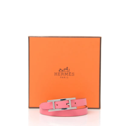 Hermes Swift Behapi Double Tour Reversible Bracelet XS Rose Azalee Orange Poppy 5 of 5