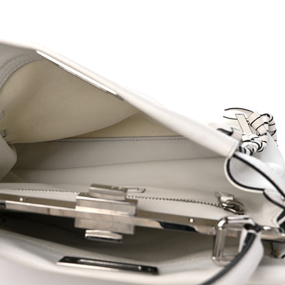 Fendi Vitello Seta Century Nappa Whipstitch Medium Peekaboo Iconic Satchel White 5 of 14