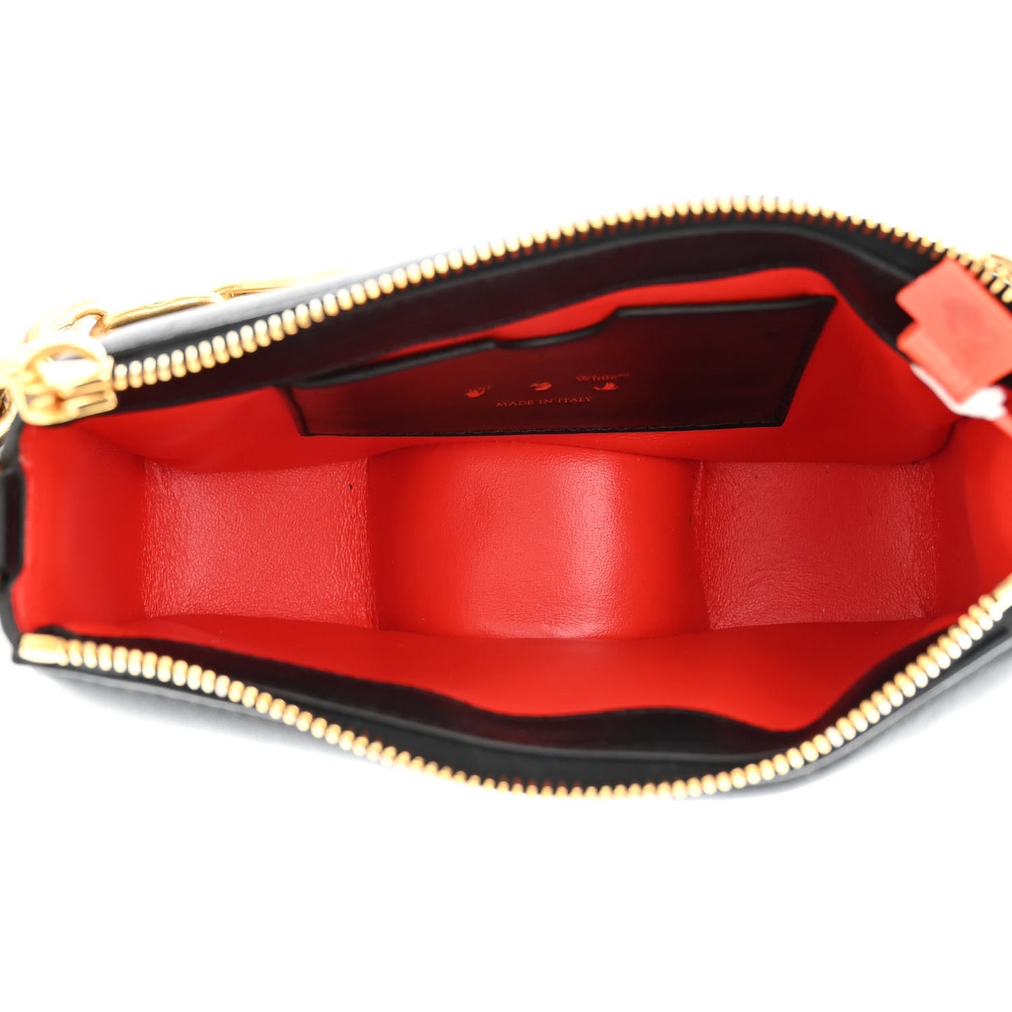 OFF WHITE Calfskin Burrow Chain Bag Black