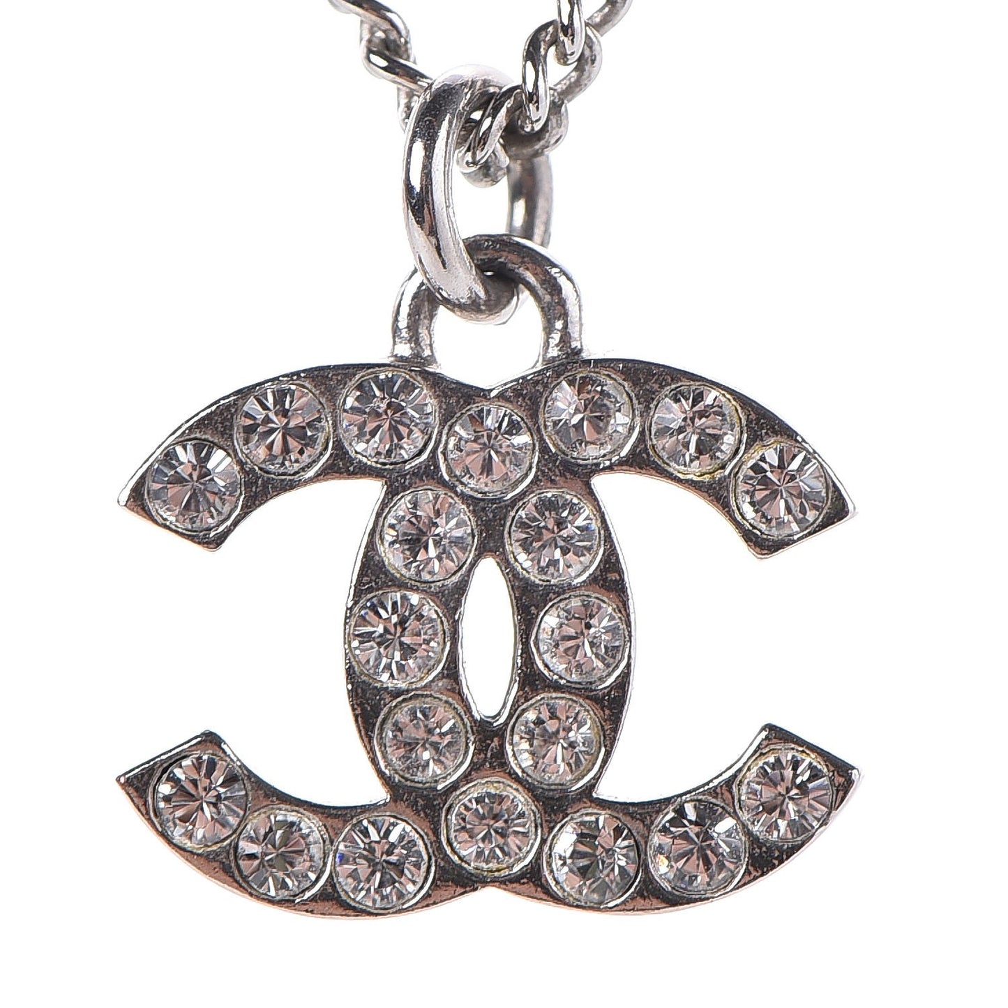 Crystal CC Necklace Silver