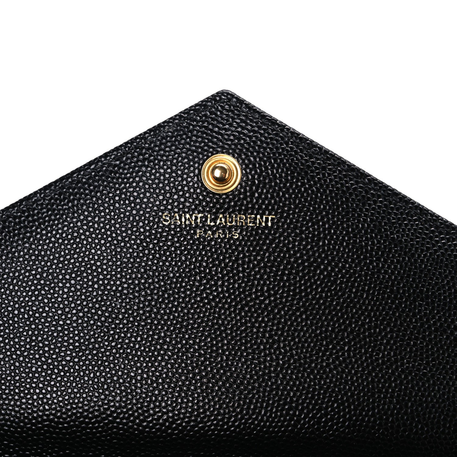 Saint Laurent Grain De Poudre Matelasse Chevron Monogram Chain Wallet Black 6 of 11