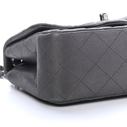 Chanel Metallic Goatskin Quilted Mini Square Flap Charcoal Grey 7 of 8