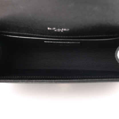 Saint Laurent Grain De Poudre Small Monogram Kate Satchel Black 5 of 11