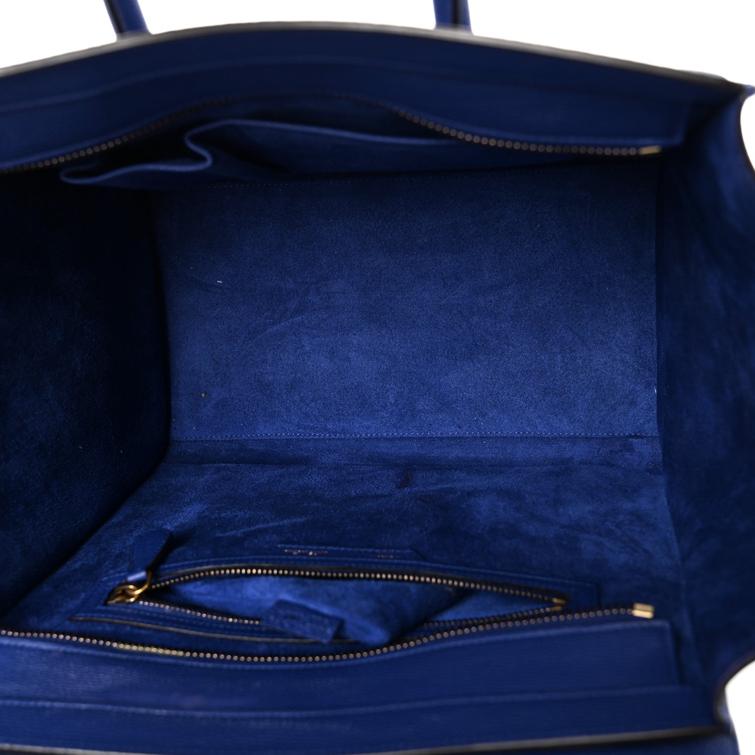 Celine Drummed Calfskin Mini Luggage Indigo 5 of 13