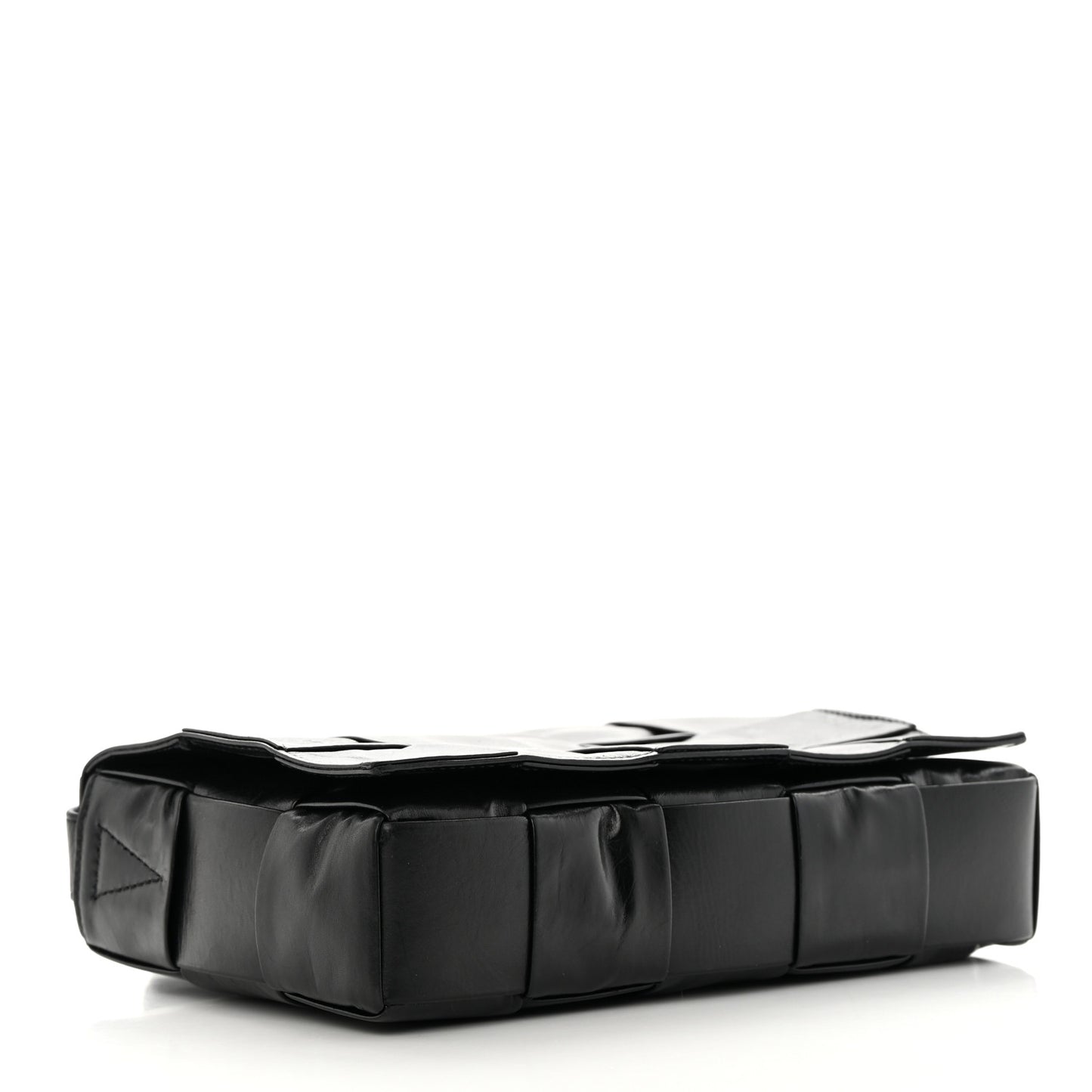 Paper Calfskin Maxi Intreccio Cassette Crossbody Bag Black