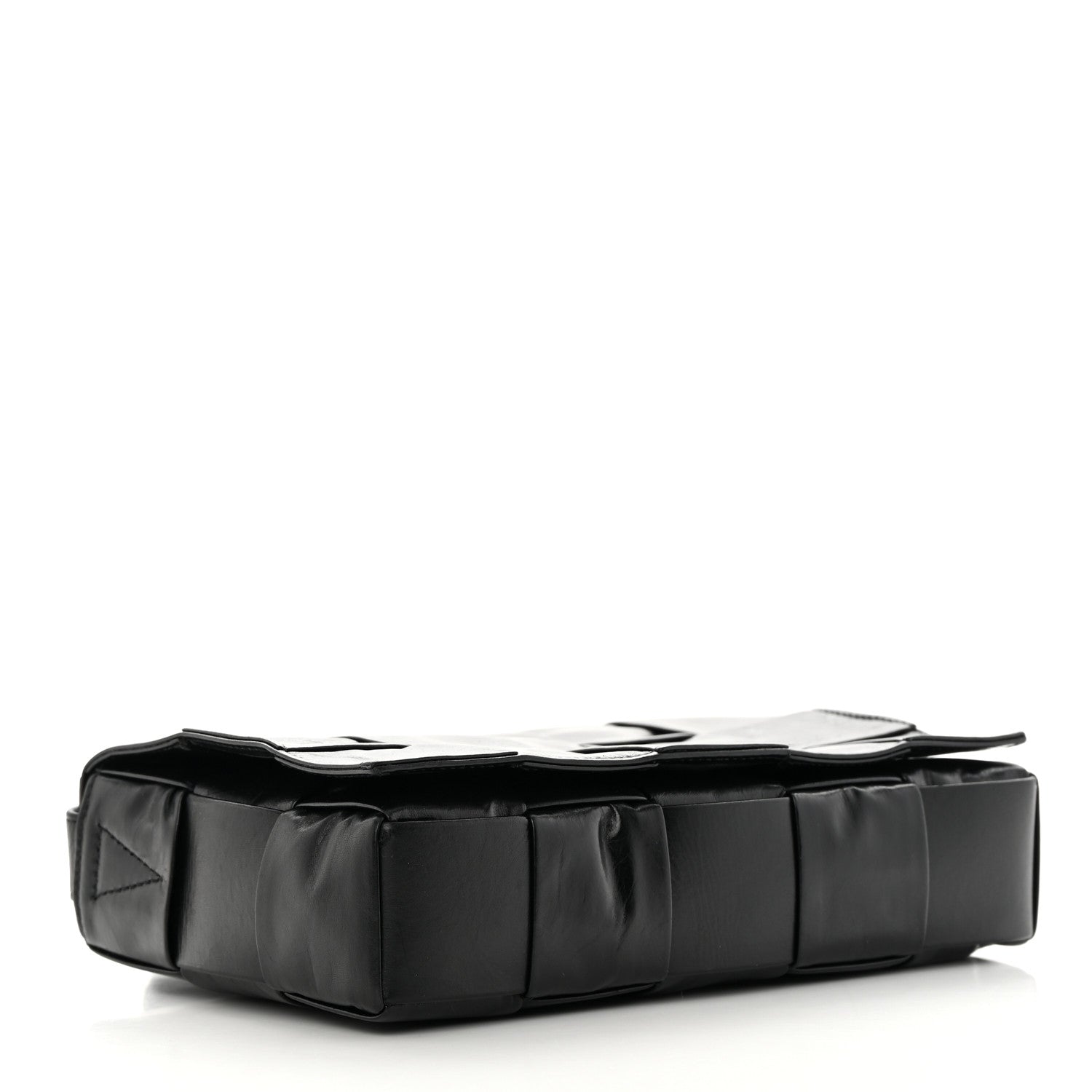 Bottega Veneta Paper Calfskin Maxi Intreccio Cassette Crossbody Bag Black 4 of 13