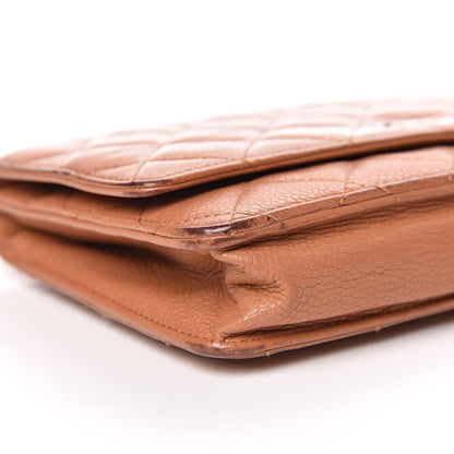 Chanel Caviar Quilted Wallet On Chain WOC Tan 8 of 23