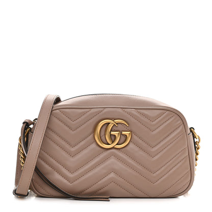 Gucci Calfskin Matelasse Small GG Marmont Chain Shoulder Bag Porcelain Rose 1 of 10