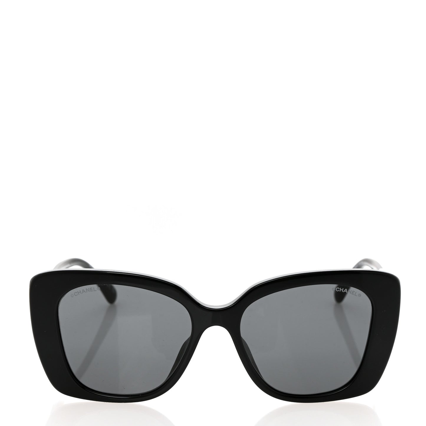 Acetate Strass Polarized Square Sunglasses 5422-B-A Black White