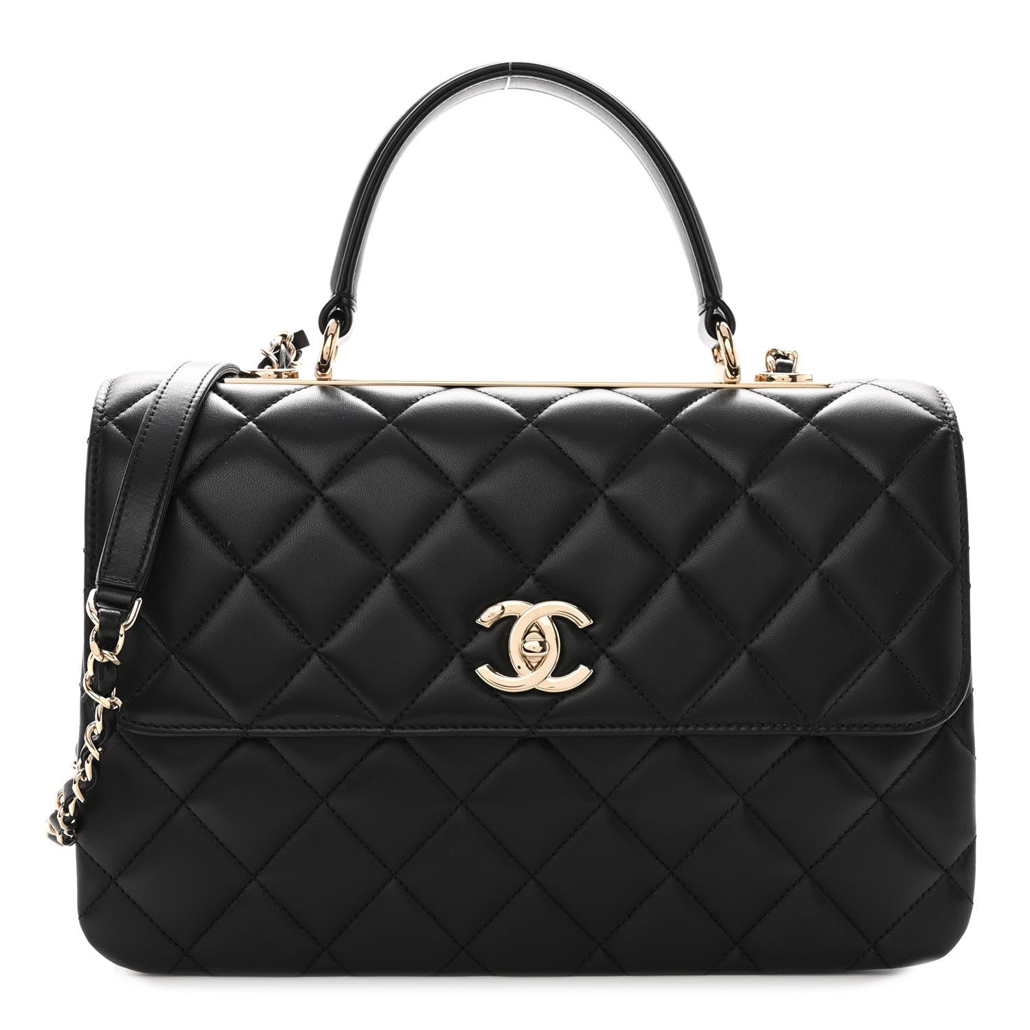 Chanel Lambskin Quilted Medium Trendy CC Flap Dual Handle Bag Black 1 of 10