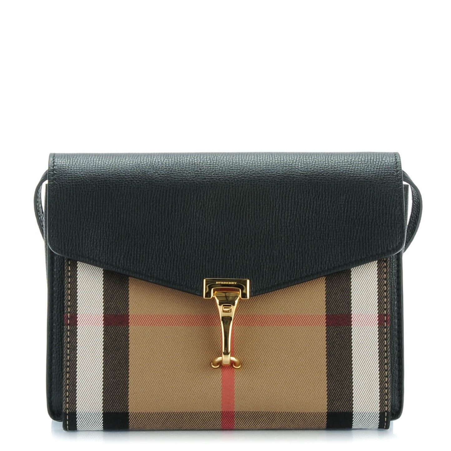 Derby Calfskin House Check Small Macken Crossbody Bag Black