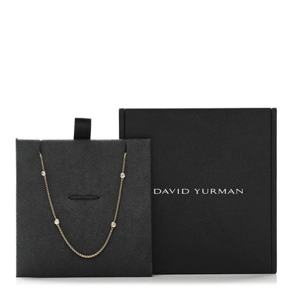 David Yurman 18K Yellow Gold Diamond Station Necklace 5 of 5