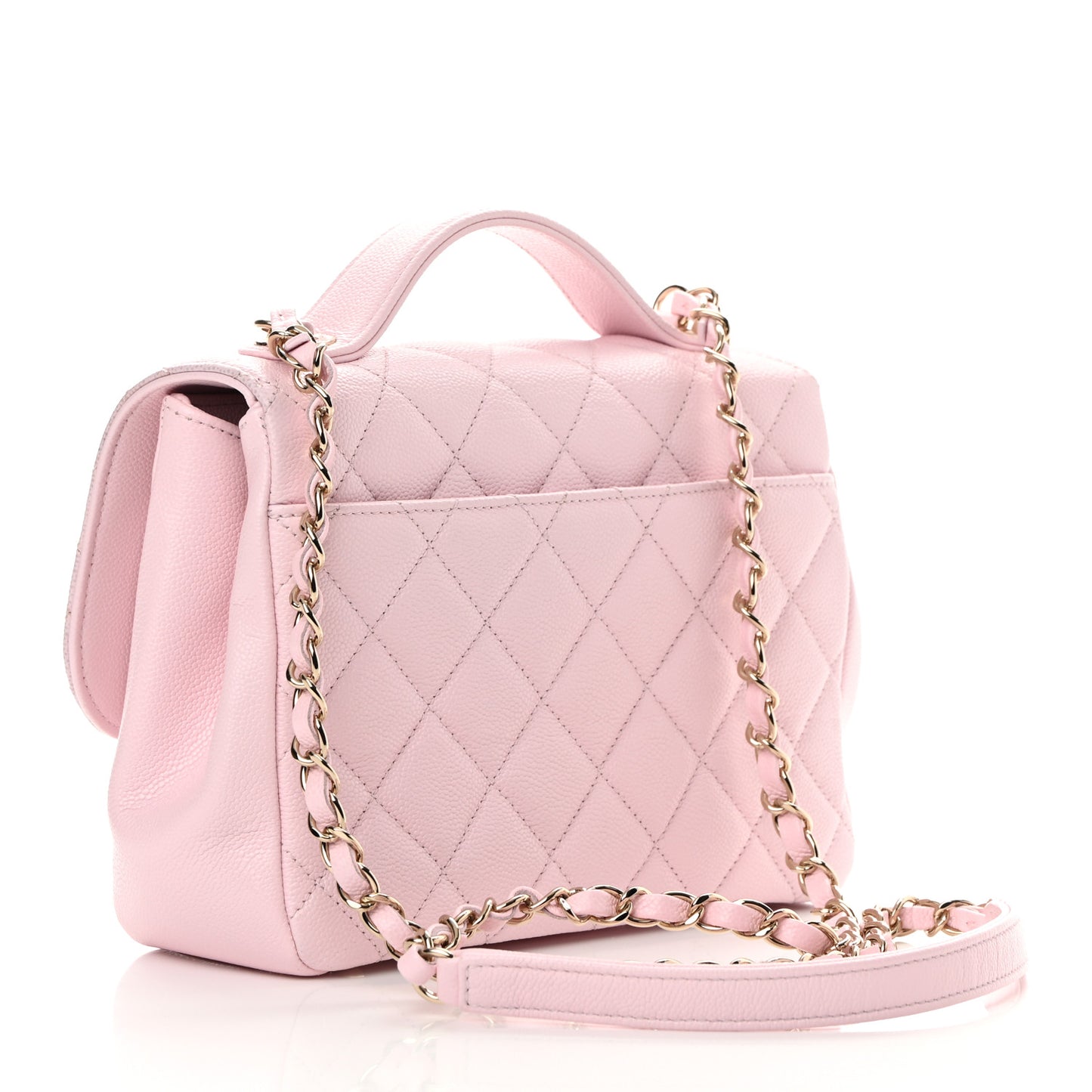 Caviar Quilted Medium Business Affinity Flap Light Pink