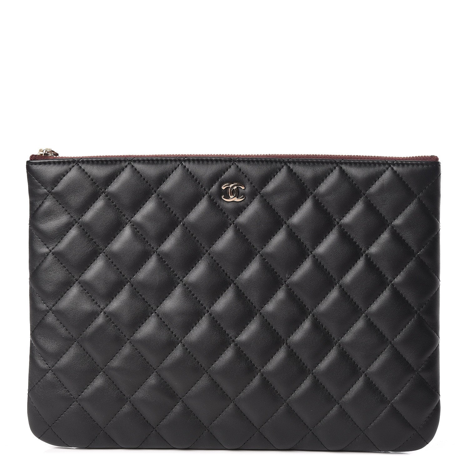 Chanel Lambskin Quilted Medium Cosmetic Case Black 1 of 11