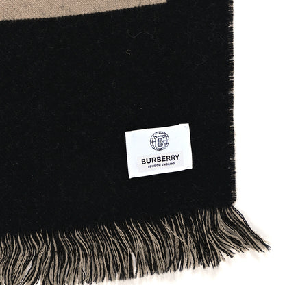 Burberry Wool Silk Logo Football Scarf Black Archive Beige 3 of 4